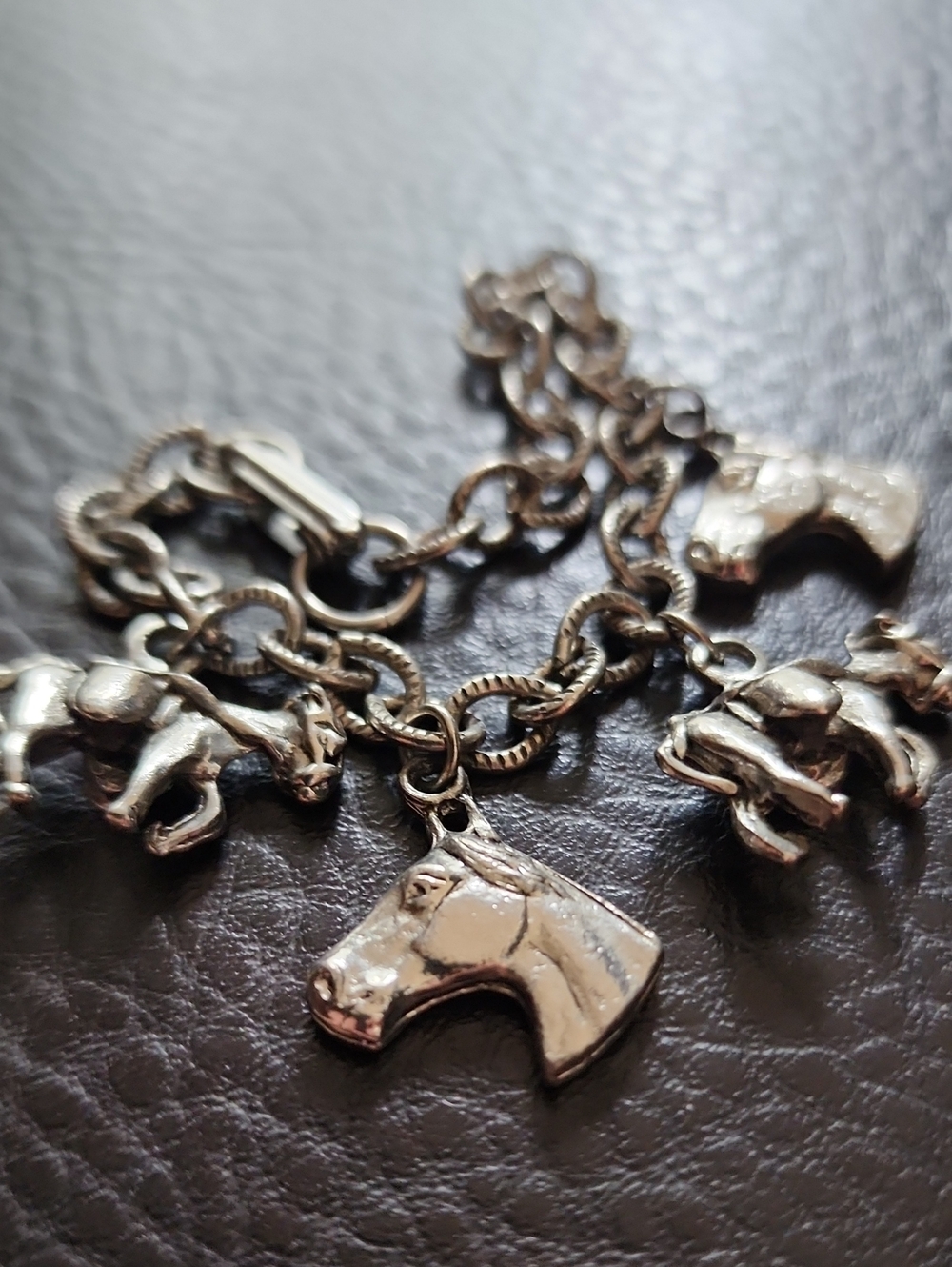 VTG Silver Horse Charm Bracelet